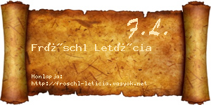 Fröschl Letícia névjegykártya